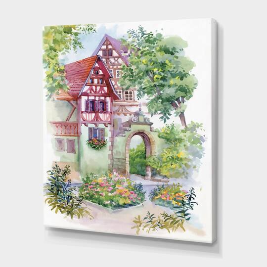 Designart - Red Rustic House In The Country Side
